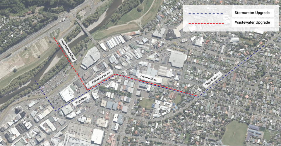 Hutt City Route Alignment Map 8 Dec 2025
